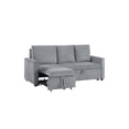 thumbnail image 2 of Lilola Home 70"W Gray Corduroy Sofa with Pull-Out Chaise, Underseat Storage, Side Pocket, 2 of 10
