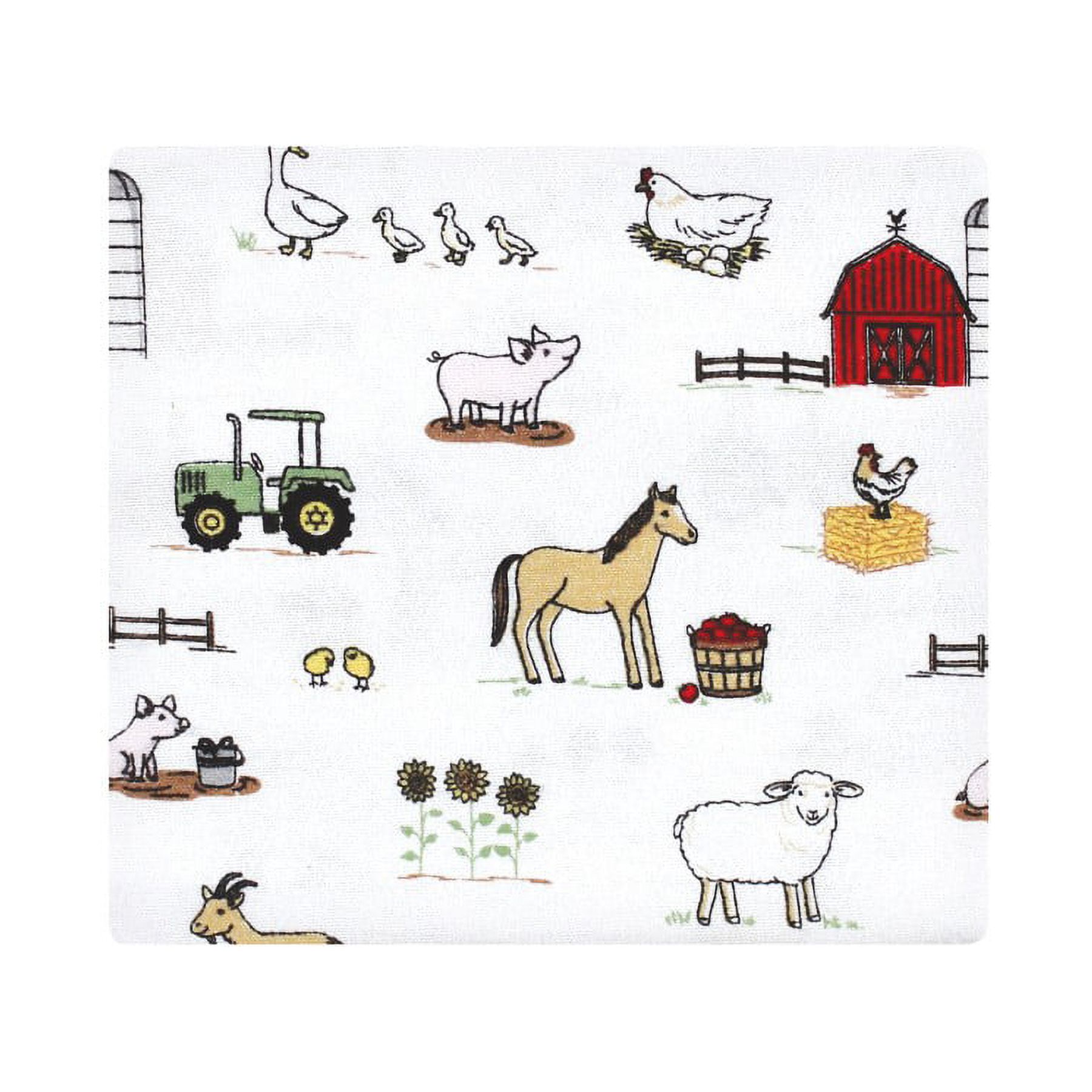 Hudson Baby Infant Girl Cotton Flannel Receiving Blankets Bundle, Girl Farm, One Size