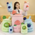 thumbnail image 2 of Boba Milk Tea Plushie Toy suave relleno sandía fresa sabor leche té abrazo almohada bolas Bubo taza de té cojín, 2 of 4