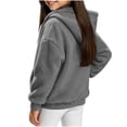thumbnail image 2 of Girls Fleece Hooded Jacket Loose Fit Long Sleeve Coats With Pocket Teen Warm Winter Outerwear Clothes 5-15 Years, 2 of 5