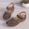 thumbnail image 5 of Daolelai Summer Wedge Heel Open Toe Thick Bottom Hollow Breathable Large Size Women's Sandals, 5 of 6