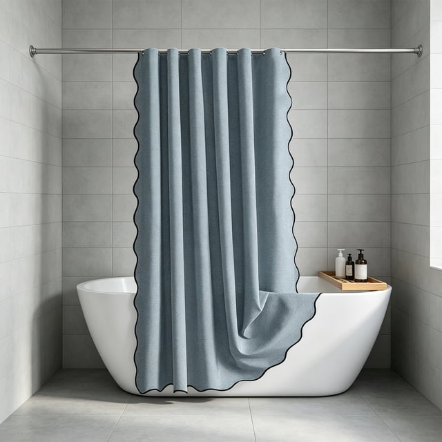 Large Waterproof Polyester Shower Curtain with Rustproof Grommets, 70.87x78 inches, Multiple Colors, Easy to Install and Clean