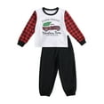 thumbnail image 2 of Seyurigaoka Kids Cartoon Car Print O-Neck Long Sleeve Tops+ Solid Color Long Pants, 2 of 9