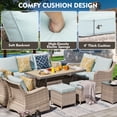 thumbnail image 5 of MEISSALIVVE 8 Pieces Patio Furniture Set with Swivel Rocking Chairs, Patio Conversation Set with Dining Table, Patio Dining Set with Waterproof Cushions for Lawn Backyard Porch (Blue), 5 of 9