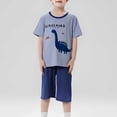 thumbnail image 3 of Toddler Boy Outfits Set Summer Outfit Pullover Dinosaur Short Sleeve Shirt Short Set 3T Boy Clothes, 3 of 4