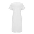 thumbnail image 5 of Spring Sale 2024 Hontri Dresses for Women 2024 Summer Casual for Women Button up Short Sleeve Dress Party Flowy Midi Dress Womens Dresses White,Xxl, 5 of 8