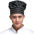 thumbnail image 1 of 856Store Stylish Warm Hat，Professional Stretchy Adjustable Men Cap Kitchen Cook Baker Catering Chef Hat, 1 of 8
