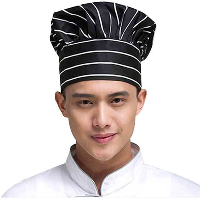 856Store Stylish Warm Hat,Professional Stretchy Adjustable Men Cap Kitchen Cook Baker Catering Chef Hat