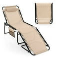 thumbnail image 1 of Gymax Patio Folding Chaise Lounge Portable Lay Flat Reclining Chair w/ 4-Level Backrest Side Pocket, 1 of 8
