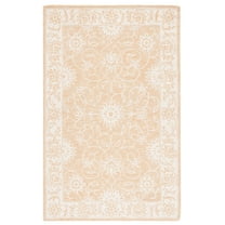 SAFAVIEH Jardin Wilson Floral Wool Area Rug, Yellow/Ivory, 8' x 10'