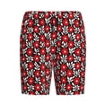 thumbnail image 4 of Naloa Red Floral Men's Short Pajama Pants, Lounge Comfort Shorts with Elasticized Waistband and Side Pockets - Small, 4 of 9