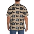 thumbnail image 3 of Rateoe Dachshund Dog Woof Pattern Men's Short Sleeve Classic Shirt, Casual Short-Sleeved Shirt, Lightweight Summer Shirt, Cuban Collar Shirt,Button-Front Shirt-XX-Large, 3 of 5