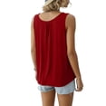 thumbnail image 5 of Asxite Tank Tops for Women Plus Size Sleeveless Solid Color Round Neck Pleated Wide Strap Casual Blouse, 5 of 6