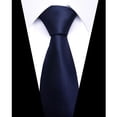 thumbnail image 3 of dgysar Men's Silk Plaid Tie, Professional Business Necktie for Formal Occasions, Weddings and Parties Dark Blue, 3 of 4