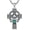 A-Claddagh Cross(Green Stone), variant on Statue of Liberty Cross Necklace for Men Women 925 Sterling Silver American Flag Cross Pendant Patriotic Jewelry Independence Day Jewelry Gifts
