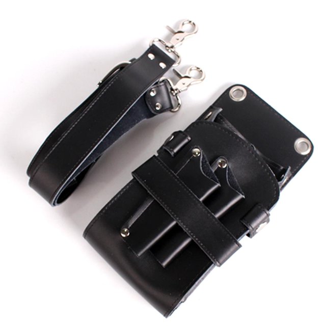 che profesional de cuero pa peluquería y salón - Soporte pa tijeras de peluquería / tijeras, cortaúñas, peines de peinado y otros Negro Baoblaze Estuche para tijeras