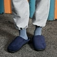 thumbnail image 7 of SLM Men's Bedroom Slippers Faux Fur Lined Non Skid House Shoes Warm, 7 of 7