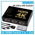 thumbnail image 2 of 5 in 1 Out HDMI Switch KVM Switcher HD 4K Video Switches Splitter HDMI Switcher Hub Adapter, 2 of 7