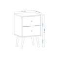 thumbnail image 3 of Manhattan Comfort Liberty Mid Century - Modern Nightstand 2.0 with 2 Full Extension Drawers in Rustic Brown and White, 3 of 10