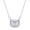 White, variant on 925 Sterling Silver 14K Rose Gold Finish Emerald Cut White Diamond Solitaire Pendant Necklace for Women
