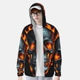 thumbnail image 2 of Fotbe Flame Metal Skull Chaqueta con Protección Solar UPF 50+ para Hombre y Mujer, Camisa con Capucha y Bolsillos-Medium, 2 of 7
