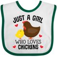 thumbnail image 3 of Inktastic Just a Girl Who Loves Chickens Girls Baby Bib, 3 of 4