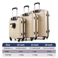 thumbnail image 3 of NiceTravel Luggage Set (20/24/28 inch),Hard-shell suitcase with Cup Holder(20"), Combination Locks & 360° Spinner Wheels, Beige, 3 of 8