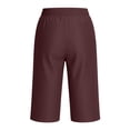 thumbnail image 5 of HADST Women's Elastic Waist Bermuda Shorts Stretchy Denim-like Trousers with Side Pockets Loose Fit for Casual & Summer, 5 of 6
