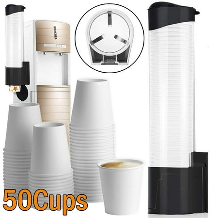 

Water Dispenser with 50 Disposable Cups Cup Dispenser Cup Holder Automatic Paper Remover 7oz Cone or Flat Bottom Cups for Home Office Hospital (Black)