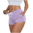 thumbnail image 1 of BLVB Athletic Shorts for Women Summer Workout Sweat Shorts Cute Low Rise Casual Mini Shorts with Drawstring and Pockets Sleepwear, 1 of 7