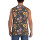 thumbnail image 4 of Fotbe Colorful Flowers with Butterfly Men's Camiseta sin Mangas Estampada para Hombres, Playera Casual para Gimnasio, Entrenamiento, Playa-Small, 4 of 7