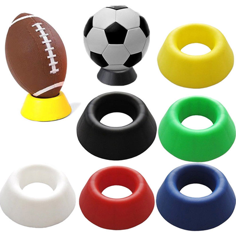 2 PCS Ball Display Stand Rugby Ball Stand Basketball Football Soccer Rugby Plastic Display Holder Black 