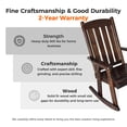 thumbnail image 5 of Innovaze Wooden Patio Rocking Chair with Comfortable Backrest Inclination, High Backrest and Deep Contoured Seat, for Outdoor or Indoor, Deep Brown, 5 of 6
