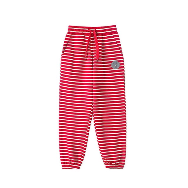Pantalons Bébé Pantalons de Survêtement pour Enfants Pantalons Longs Pantalons Décontractés pour Filles Grands Enfants Pantalons à Rayures à la Mode Pantalons pour Enfants Pantalons Longs Rouges 8 Ans