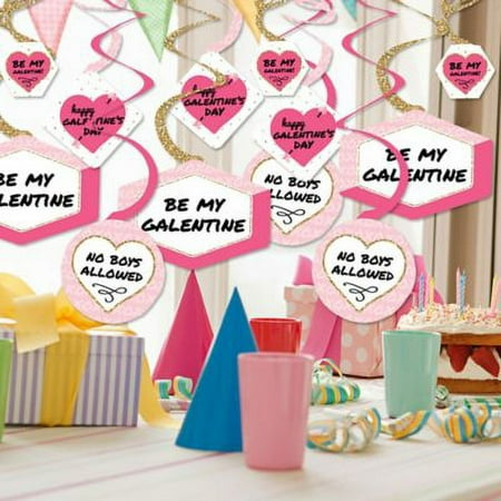 Big Dot of Happiness Be My Galentine - Galentine's and Valentine's Day Party Hanging Decor - Party Decoration Swirls - Set of 40