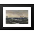 thumbnail image 2 of Anton Melbye 14x11 Black Modern Framed Museum Art Print Titled - The Wheel Steamer Christian D. VIII (1845), 2 of 5