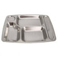 thumbnail image 1 of Stainless Steel Divided Dinner Tray Lunch Container Plate 4/5/6 Section 5 squares, 1 of 6