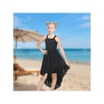 thumbnail image 4 of Sunny Fashion Girls Dress Black Lace High Low Spaghetti Strap Crisscross Elegant Formal Wedding Beach 12 Years, 4 of 7