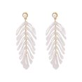 thumbnail image 1 of LLC Two-Tone Gold Leaf Earrings with Green Resin, 1 of 5