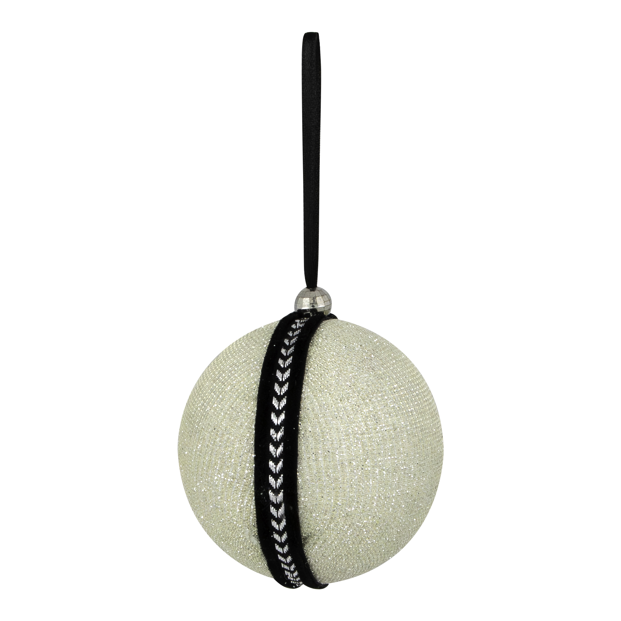 Northlight Sequined and Textured Christmas Ball Ornaments - 2.75" - Black - Set of 4
