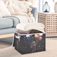 thumbnail image 3 of Yayeee Collapsible Cube Storage Bin with Lid Fabric Closet Decorative Basket with Handles, Black Watercolor Space, 3 of 7