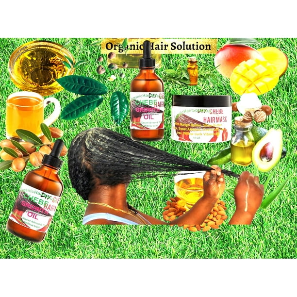 Crema Acondicionadora sin Enjuague con Aceite y Mascarilla CHEBE Hair Growth, con Aceite de Menta y Aguacate, Mantequilla de Mango , para Puntas Abiertas y Cuero Cabelludo Seco