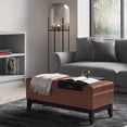 thumbnail image 4 of Oregon 42 inch Wide Storage Ottoman Bench with Tray in Distressed Saddle Brown Vegan Leather, 4 of 13
