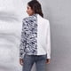 thumbnail image 4 of Blusa de manga larga con estampado de cebra, para mujer, con bloques de color, para el trabajo o la fiesta, mezcla de poliéster, talla L, 4 of 6