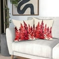 thumbnail image 6 of Watercolor Red Tree Pillow Covers 16X16 Inch Set of 2 Nature Themed Christmas Decorative Pillow Cases Rustic Forest Cotton Linen Pillowcase Home Decor for Living Room Couch Sofa Porch Outdoor, 6 of 6