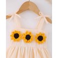 thumbnail image 4 of 2T Baby Girls Dress 3T Girls Sleeveless Dress Flower Solid Color Toddler Girls Off-the-shoulder Summer Suspender Dress Apricot, 4 of 6
