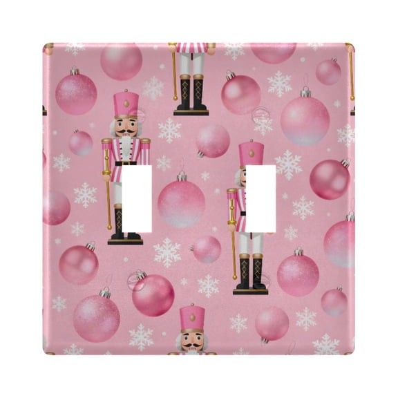 Dailycode Light Switch Plate Covers 2 Gang Wall Plate Plastics Outlet Covers for Kitchen Home Office Decor Christmas Ball Snowflakes Nutcrackers
