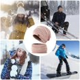 thumbnail image 5 of GRNSHTS 2 Pcs/Set Winter Beanie Hat Scarf Thick Warm Knit Fleece Lined Cap Neck Warmer for Men Women (Pink), 5 of 8