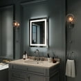 thumbnail image 3 of Ktaxon 28x20 inch LED Lighted Bathroom Mirror Silvered Wall Mounted Mirror with Touch Button,Anti Fog and IP67 Waterproof Square Mirror, 3 of 12