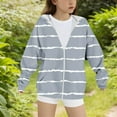 thumbnail image 5 of Taqqpue Girl Hoodie Casual Stripe Gradient Print Zip Up Jacket Tops School Outerwear Loose Fit Sports Plus Size Hooded Sweatshirt with Pockets for Kids 4-15Y, 5 of 5